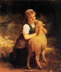 Munier Emile Young Girl With Lamb A4 Photo Print