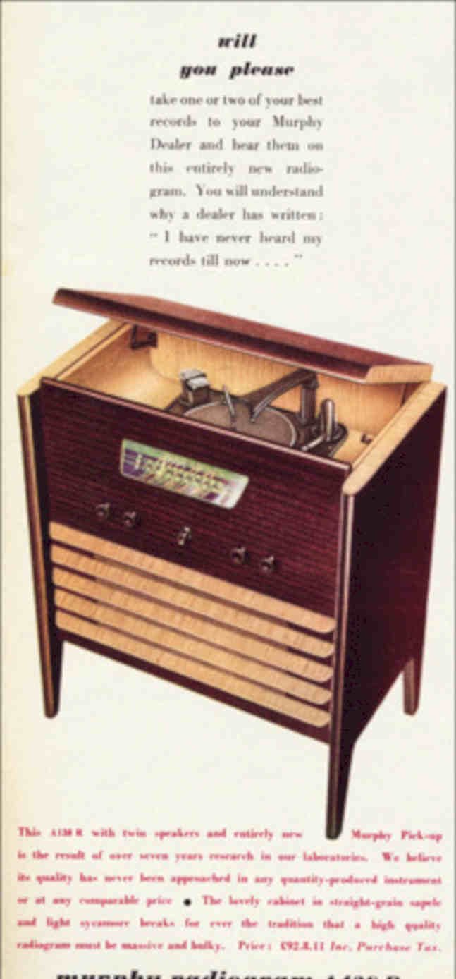 Murphy Radiogram A138r Vintage Retro Advert Poster A4 Photo Print