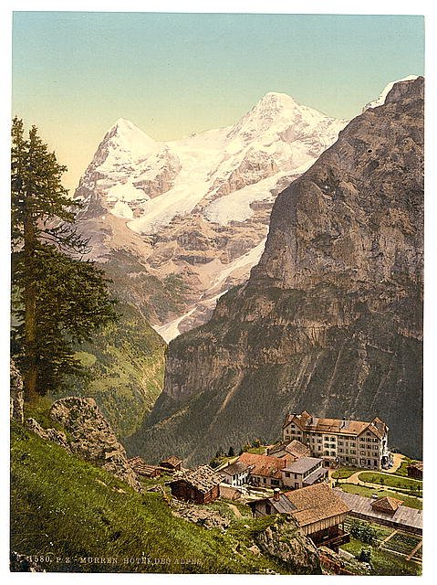 Murren Hotel des Alps Bernese Oberland Vintage A4 Photo Print