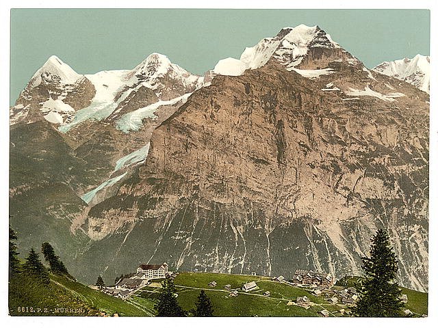 Murren general view II Bernese Oberland Vintage A4 Photo Print