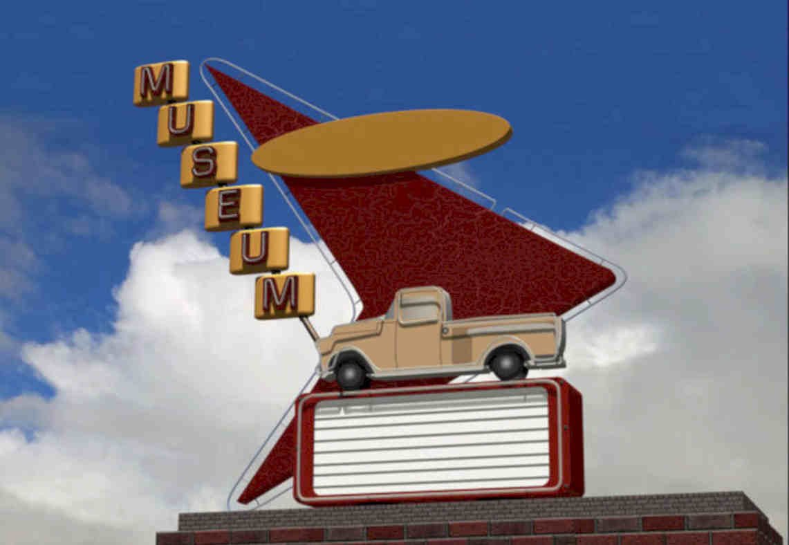 Museum Billboard Truck Vintage Retro Advert Poster A4 Photo Print