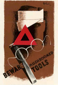 Mushroomed Tools Warning Vintage Retro Advert Poster A4 Photo Print