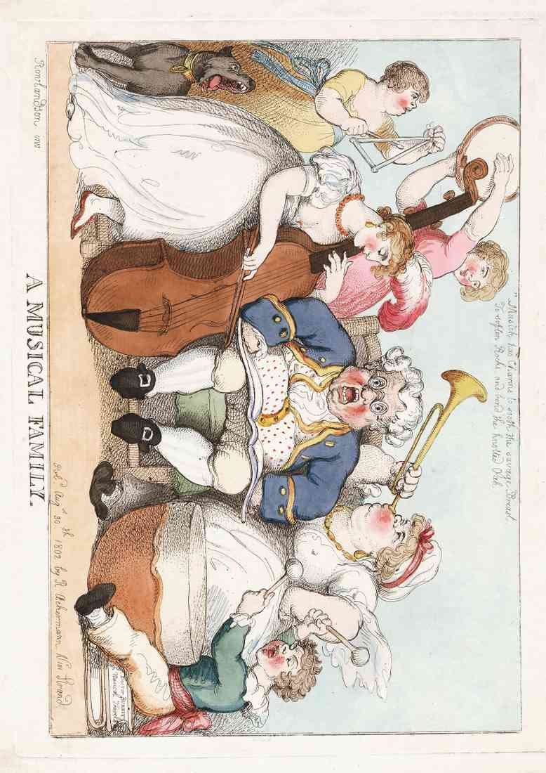 Musical Family 1802 Vintage Cartoon Joke A4 Photo Print