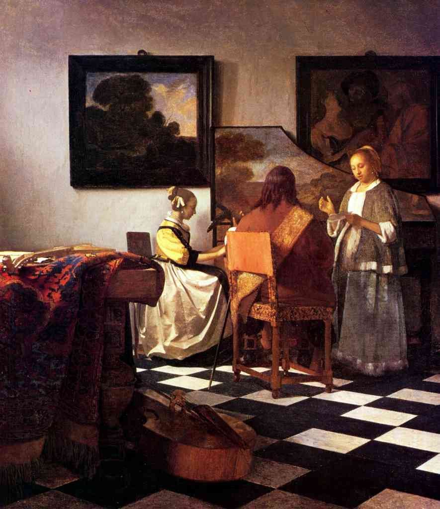 Musical Trio Vermeer A4 Photo Print