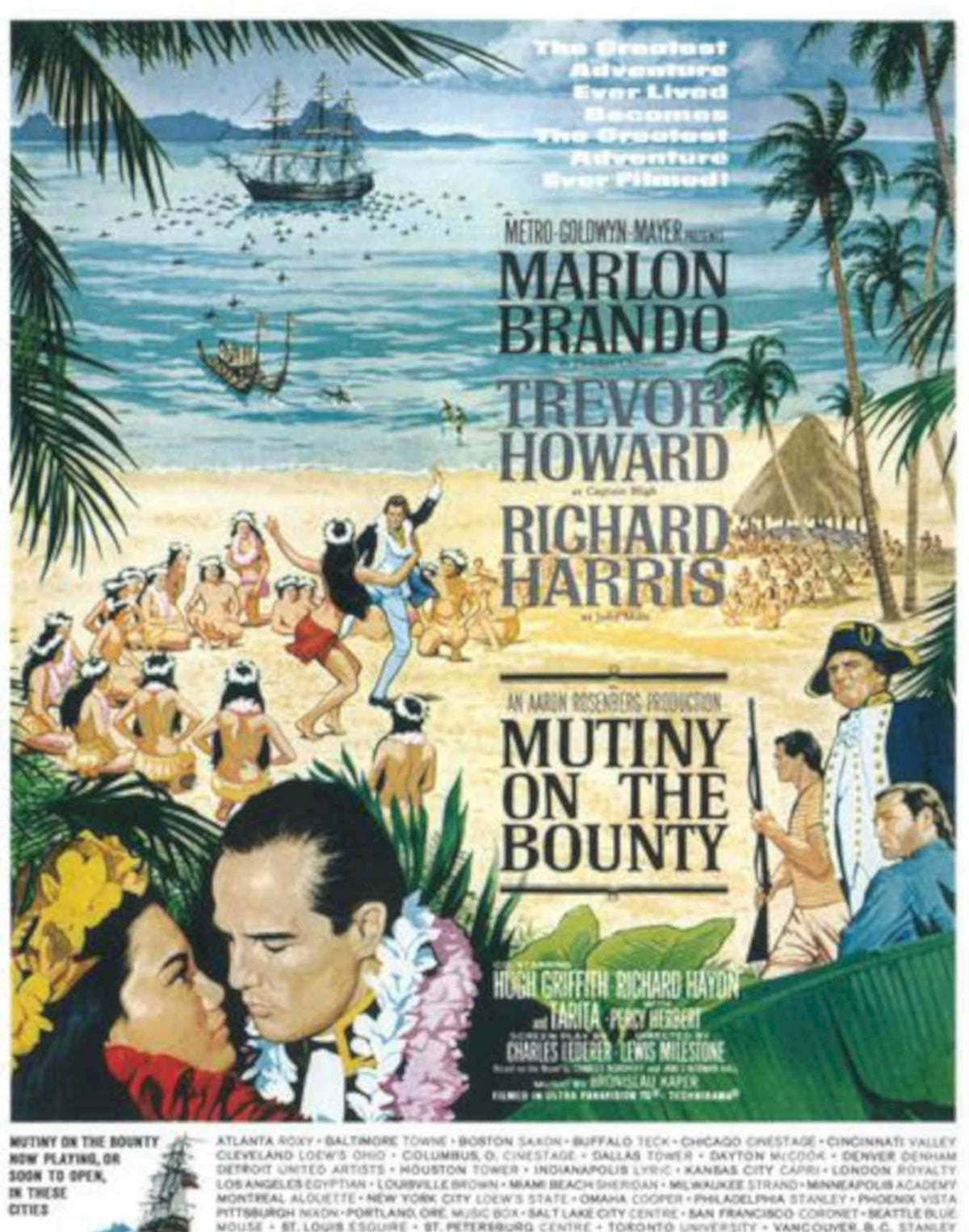 Mutiny Bounty Beach Vintage Retro Advert Poster A4 Photo Print