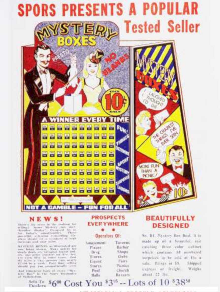 Mystery Boxes Prizes Vintage Retro Advert Ads A4 Photo Print