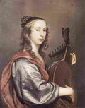 Mytens Jan A Lady Playing a Lute Art A4 Photo Print