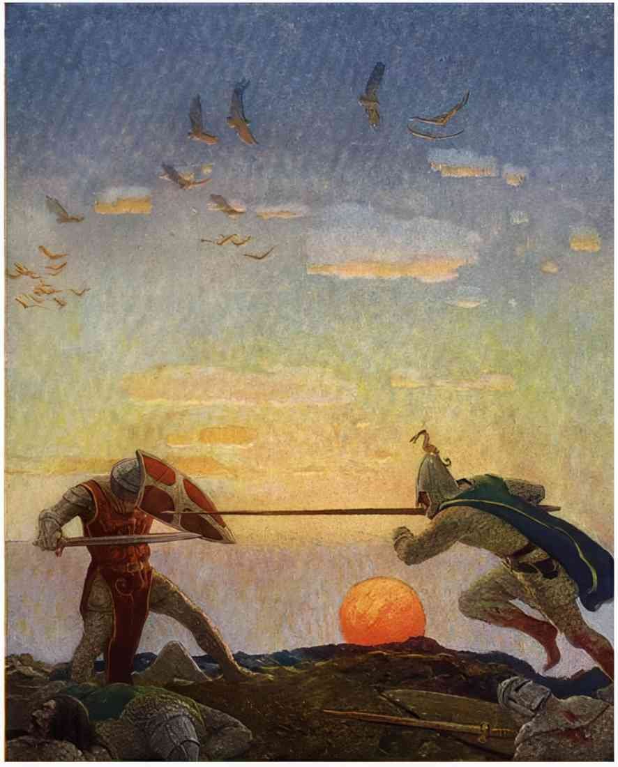 N C Wyeth the death of arthur and mordred A4 Photo Print