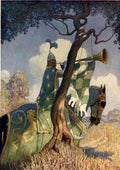 N C Wyeth the green knight preparing to battle sir beaumains 2 A4 Photo Print