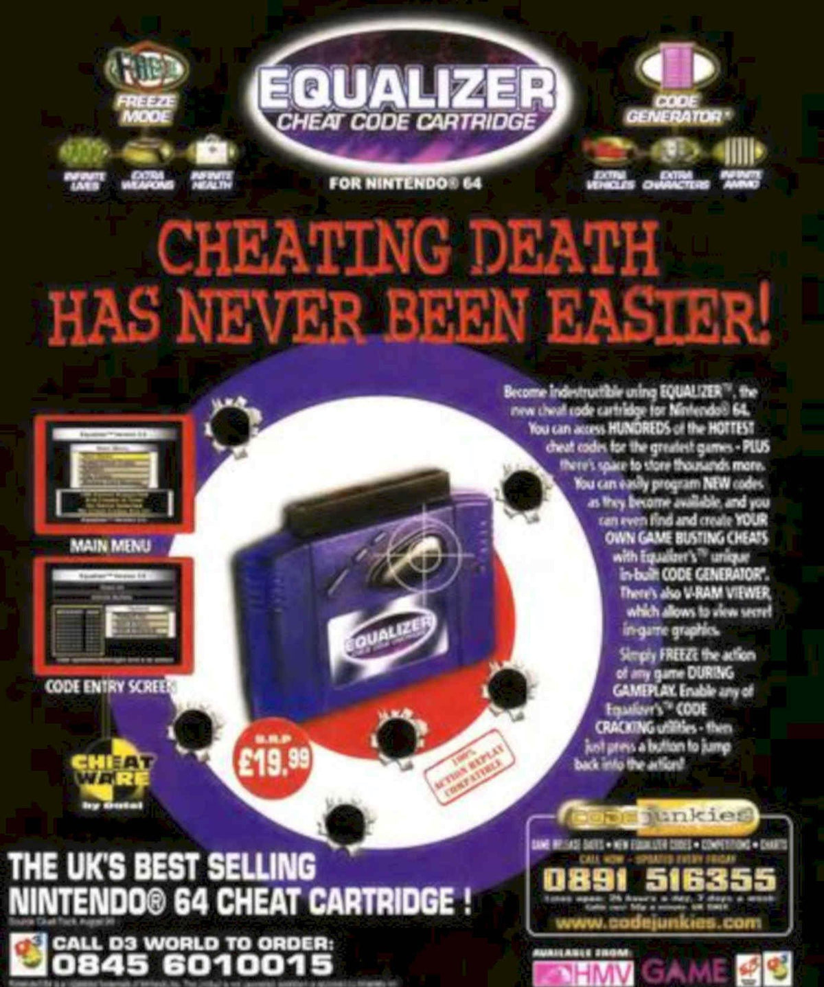 N64 Cheat Code Vintage Retro Advert Poster A4 Photo Print