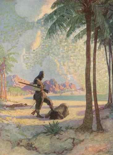 NC Wyeth crusoe10  A4 Photo Print