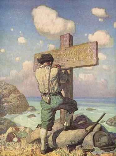 NC Wyeth crusoe3  A4 Photo Print