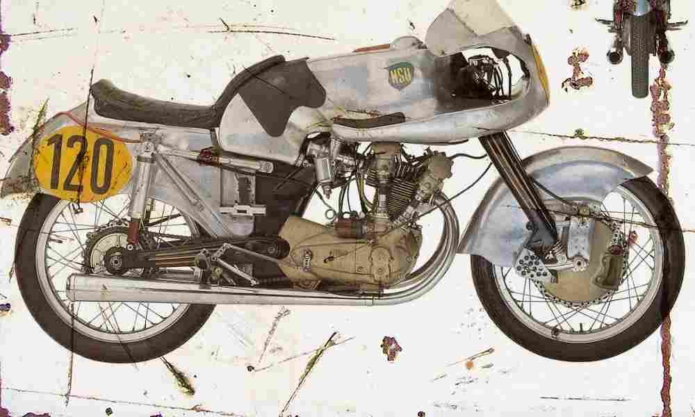 NSU Rennmax 1953 Aged Vintage A4 Photo Print
