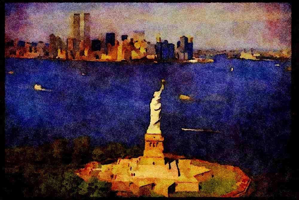NY New York USA 244002 Statue Of Liberty A4 Limited Edition Watercolour Print