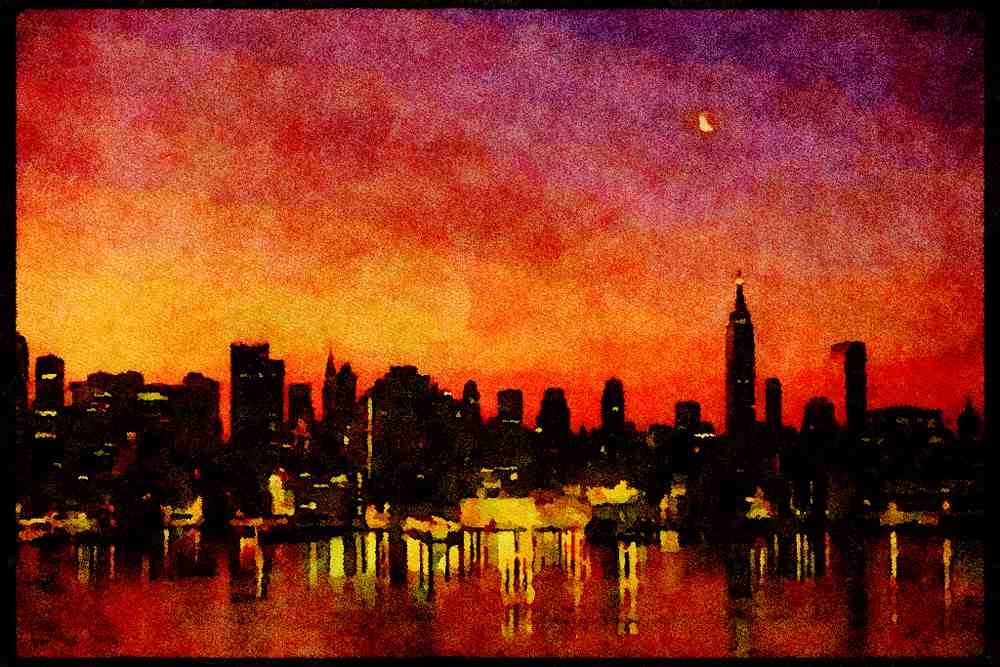 NY New York USA 244016 Manhattan, Midtown A4 Limited Edition Watercolour Print