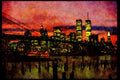 NY New York USA 244025 Downtown And Brooklyn Bridge A4 Limited Edition Watercolour Print