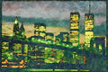 NY New York USA 244032 Downtown, Brooklyn Bridge A4 Limited Edition Watercolour Print