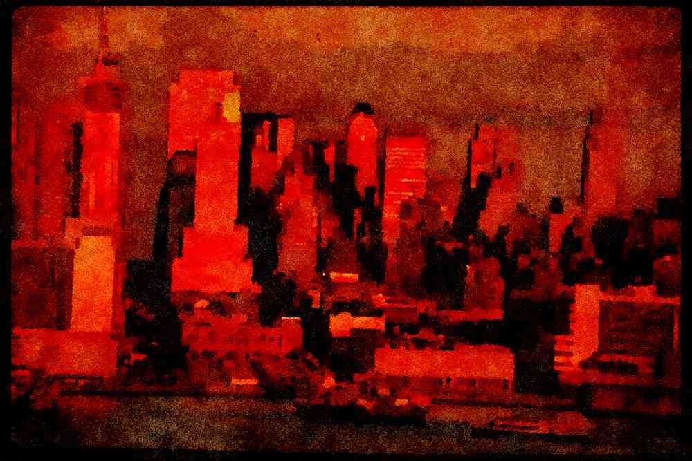 NY New York USA 244046 Midtown From New Jersey A4 Limited Edition Watercolour Print