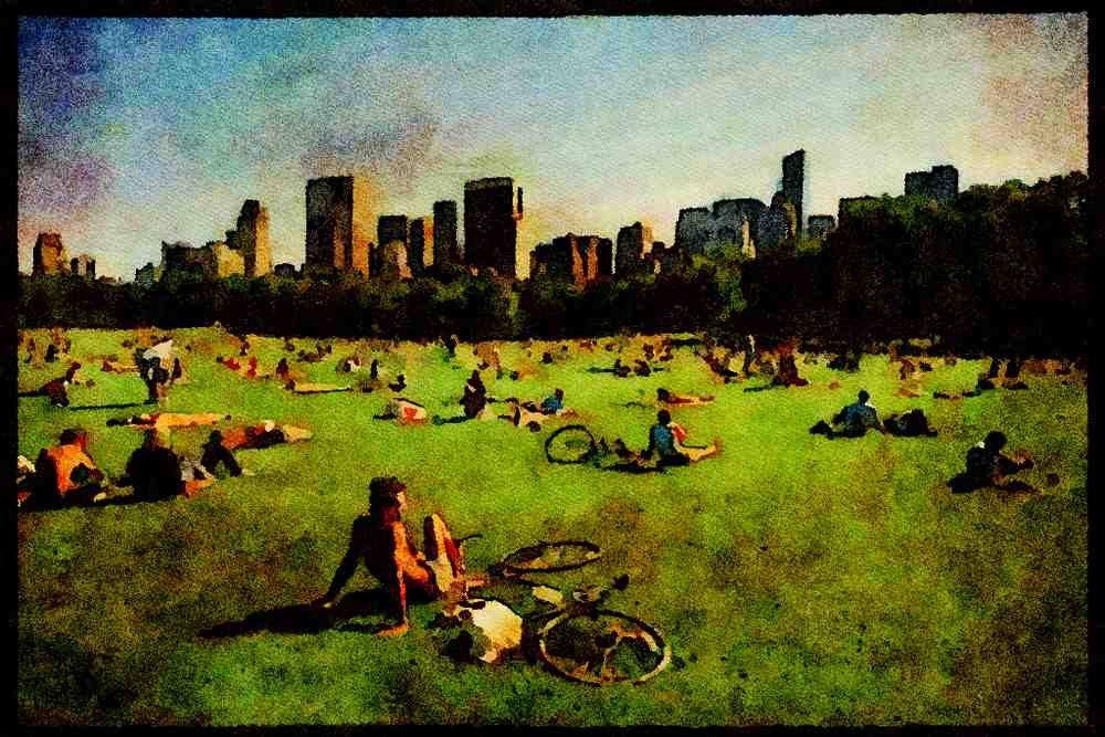 NY New York USA 244050 Sheep Meadow A4 Limited Edition Watercolour Print