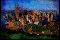 NY New York USA 244078 Manhattan, Downtown Aerial A4 Limited Edition Watercolour Print
