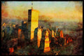 NY New York USA 244090 Manhattan, Downtown Aerial A4 Limited Edition Watercolour Print