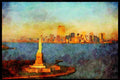NY New York USA 244092 Statue Of Liberty, Downtown A4 Limited Edition Watercolour Print