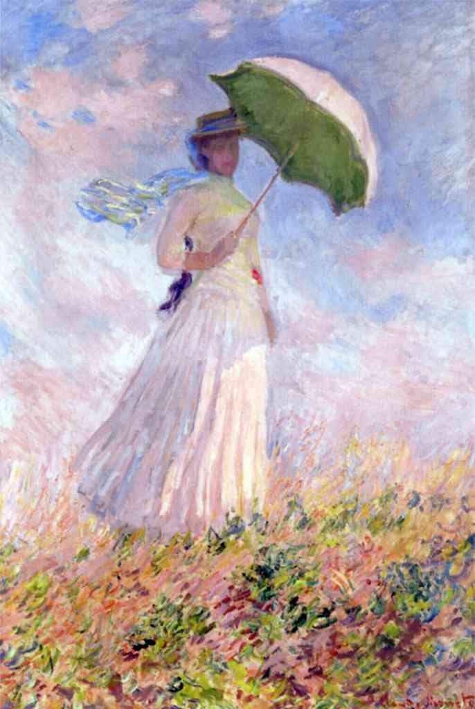 Nainen Ja Paivanvarjo Monet A4 Photo Print