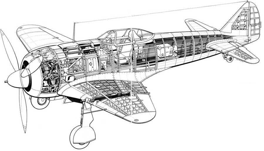 Nakajima Ki 44 cutaway A4 Photo Print