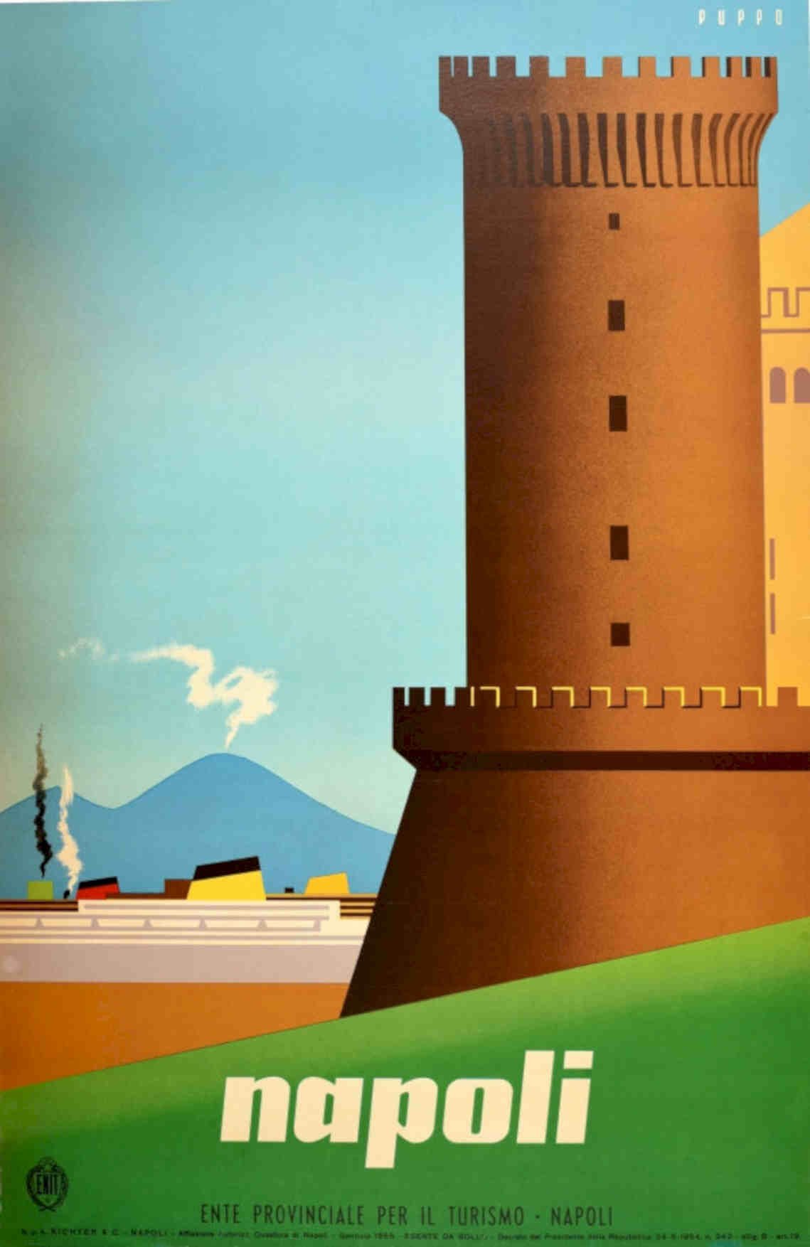 Napoli Tower Poste Vintage Retro Advert Poster A4 Photo Print