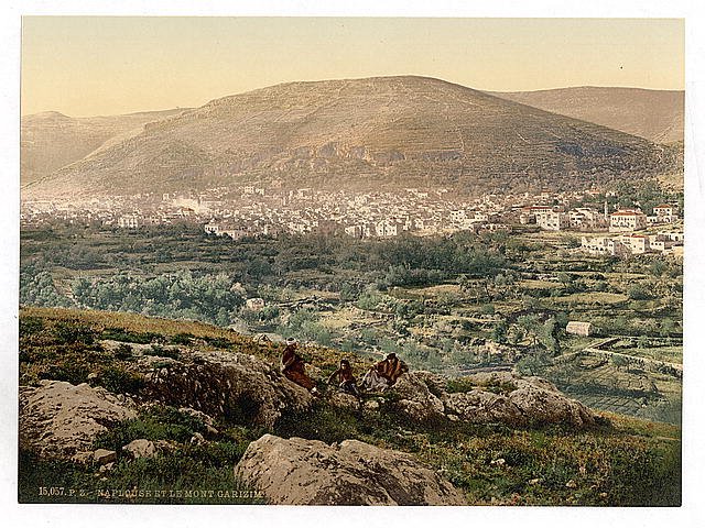 Napulus and Mount Gerizim Napulus Vintage A4 Photo Print