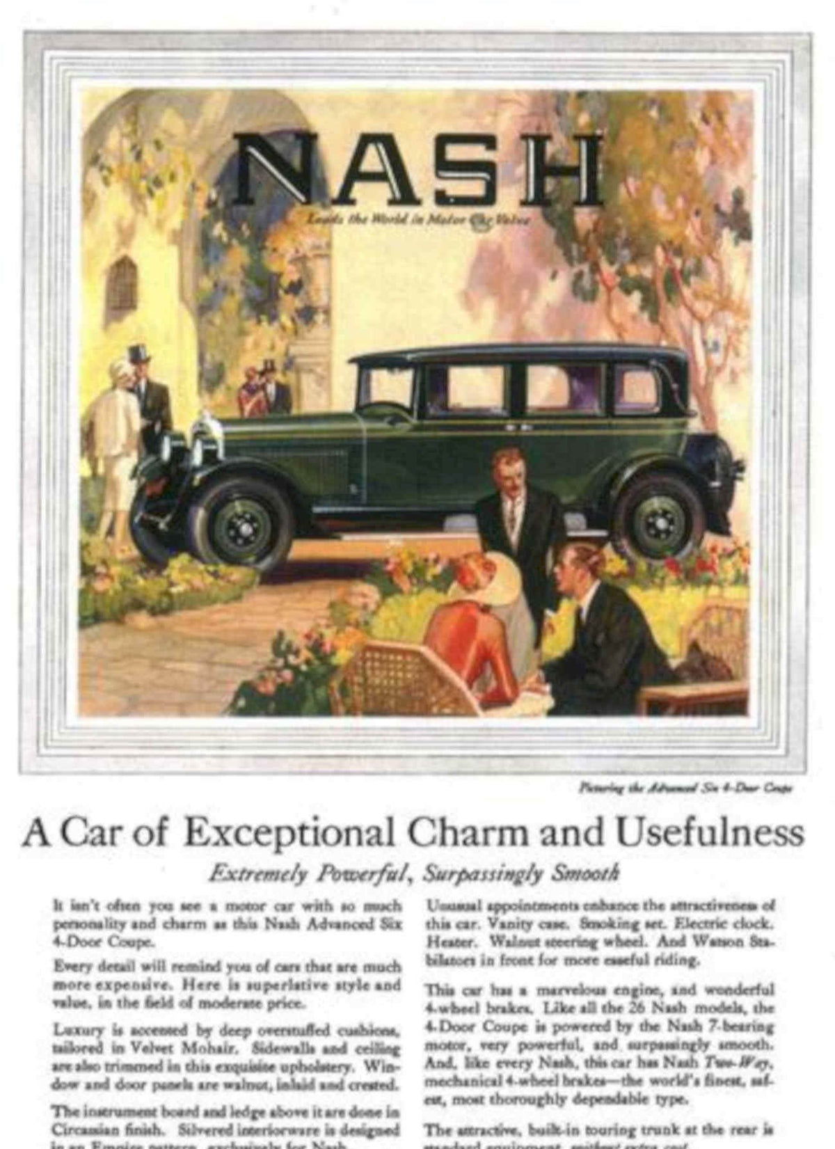 Nash Six Coupe 1 Vintage Retro Advert Poster A4 Photo Print