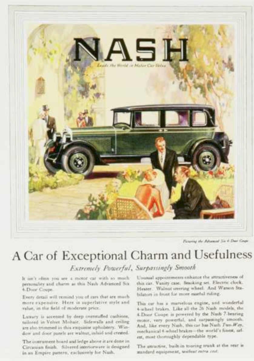 Nash Six Coupe Vintage Retro Advert Ads A4 Photo Print