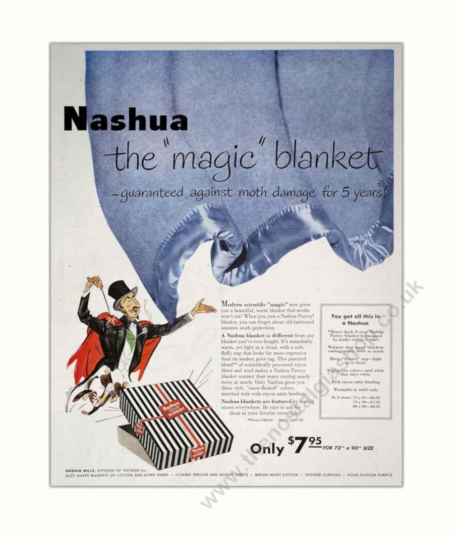 Nashua Magic Blanket Vintage Retro Advert Poster A4 Photo Print