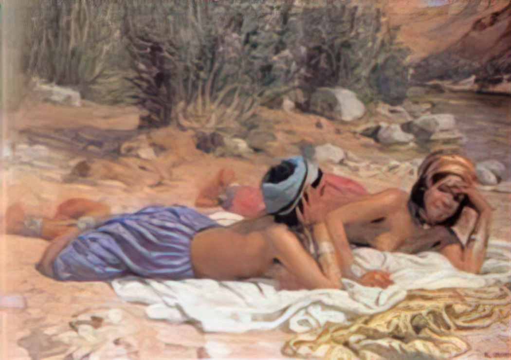 Nasreddine Dinet bather resting dinet Art A4 Photo Print