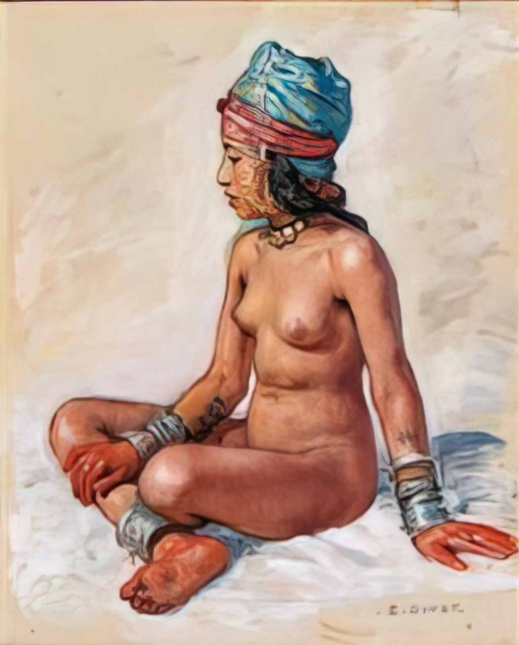 Nasreddine Dinet dinet baigneuse dans la palmeraie 1916 Art A4 Photo Print