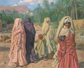 Nasreddine Dinet femmes traversant le lit asseche de l oued bou saada Art A4 Photo Print