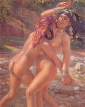 Nasreddine Dinet la lutte des baigneuses etienne dinet Art A4 Photo Print