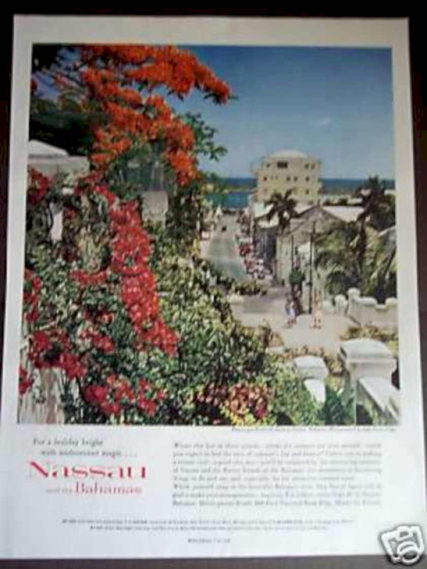 Nassau Bahamas Landscape Vintage Retro Advert Ads A4 Photo Print