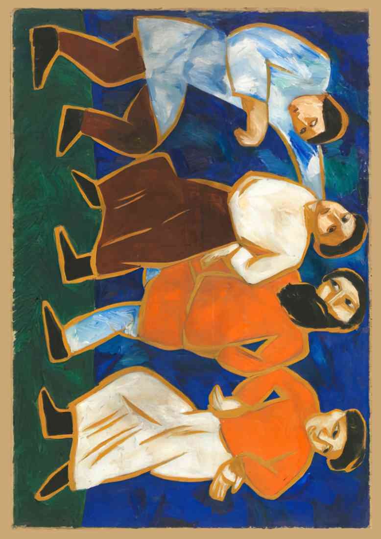 Natalia Goncharova peasants dancing A4 Photo Print