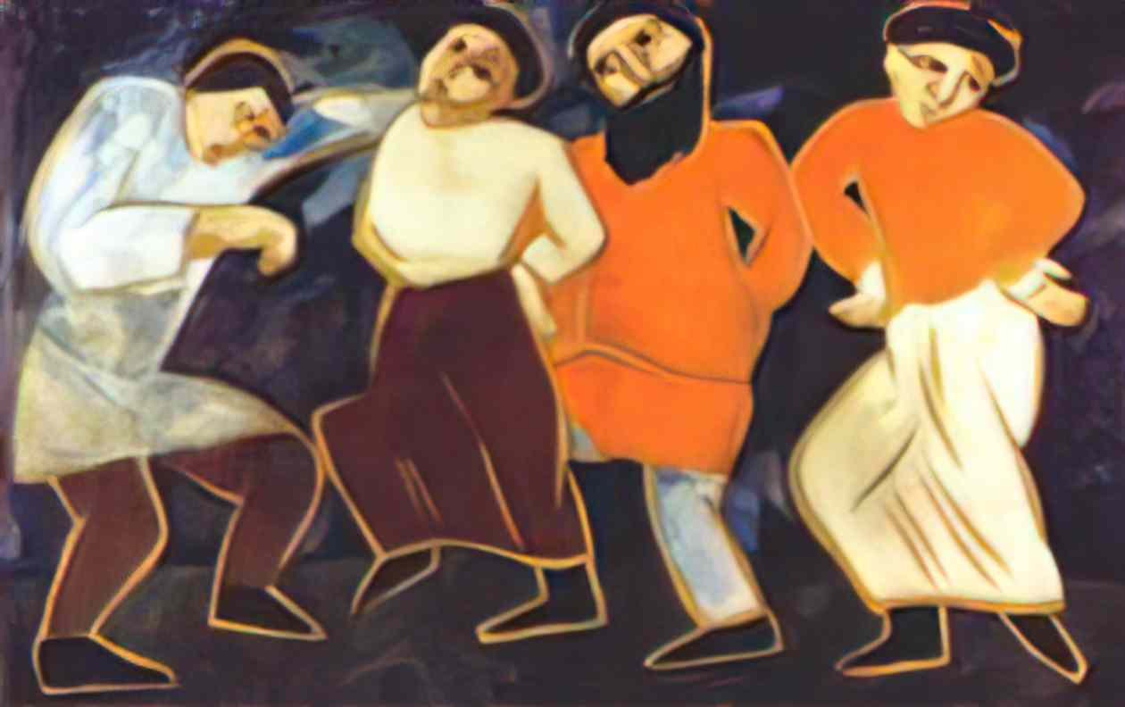 Natalia Goncharova peasants dancing Art A4 Photo Print