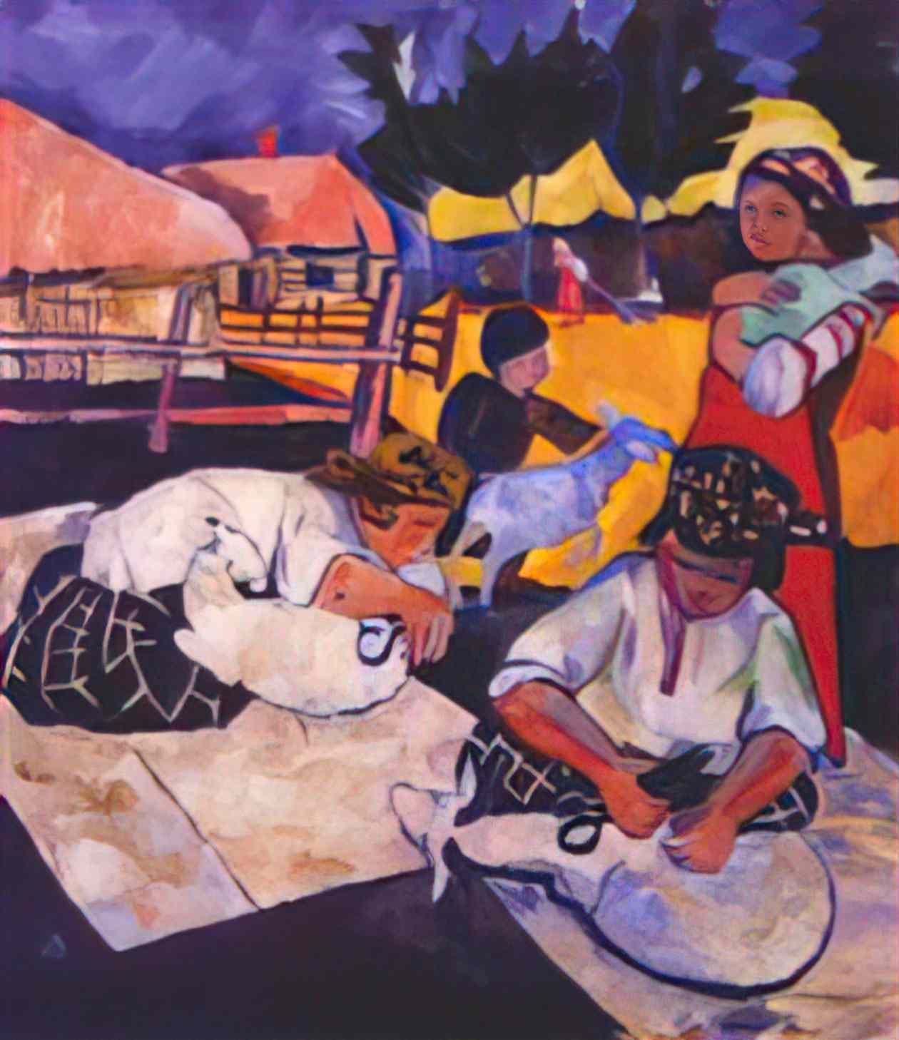 Natalia Goncharova sheep shearing Art A4 Photo Print