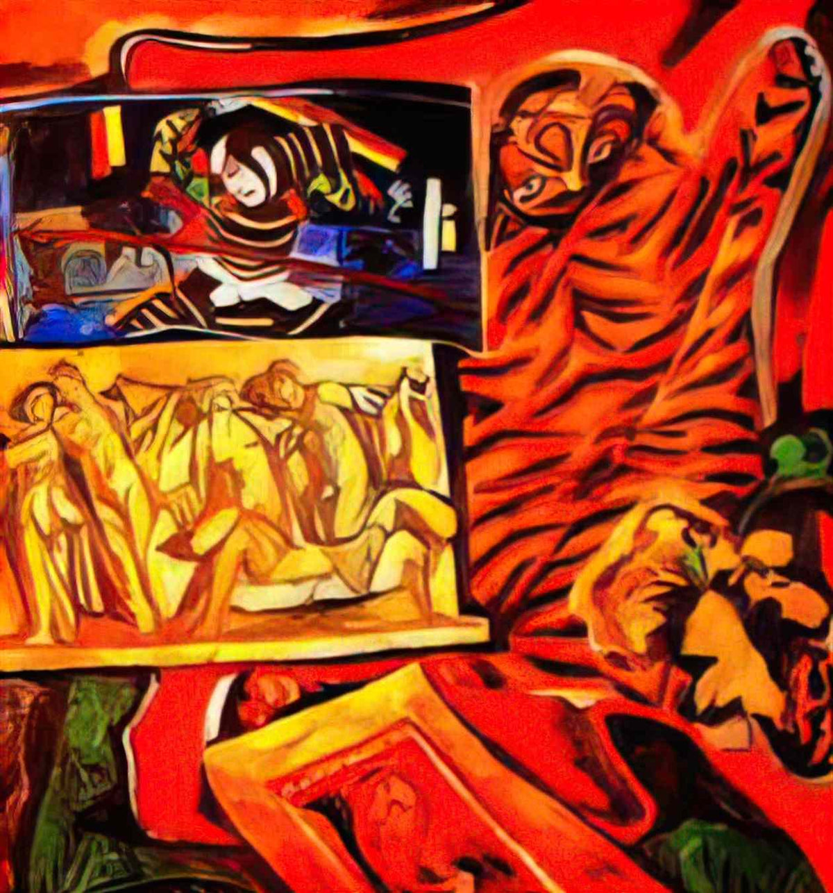 Natalia Goncharova still life with a tige Art A4 Photo Print