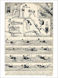 Natation Swimming French Illustration Essertenne 1920 Vintage Retro Advert Post