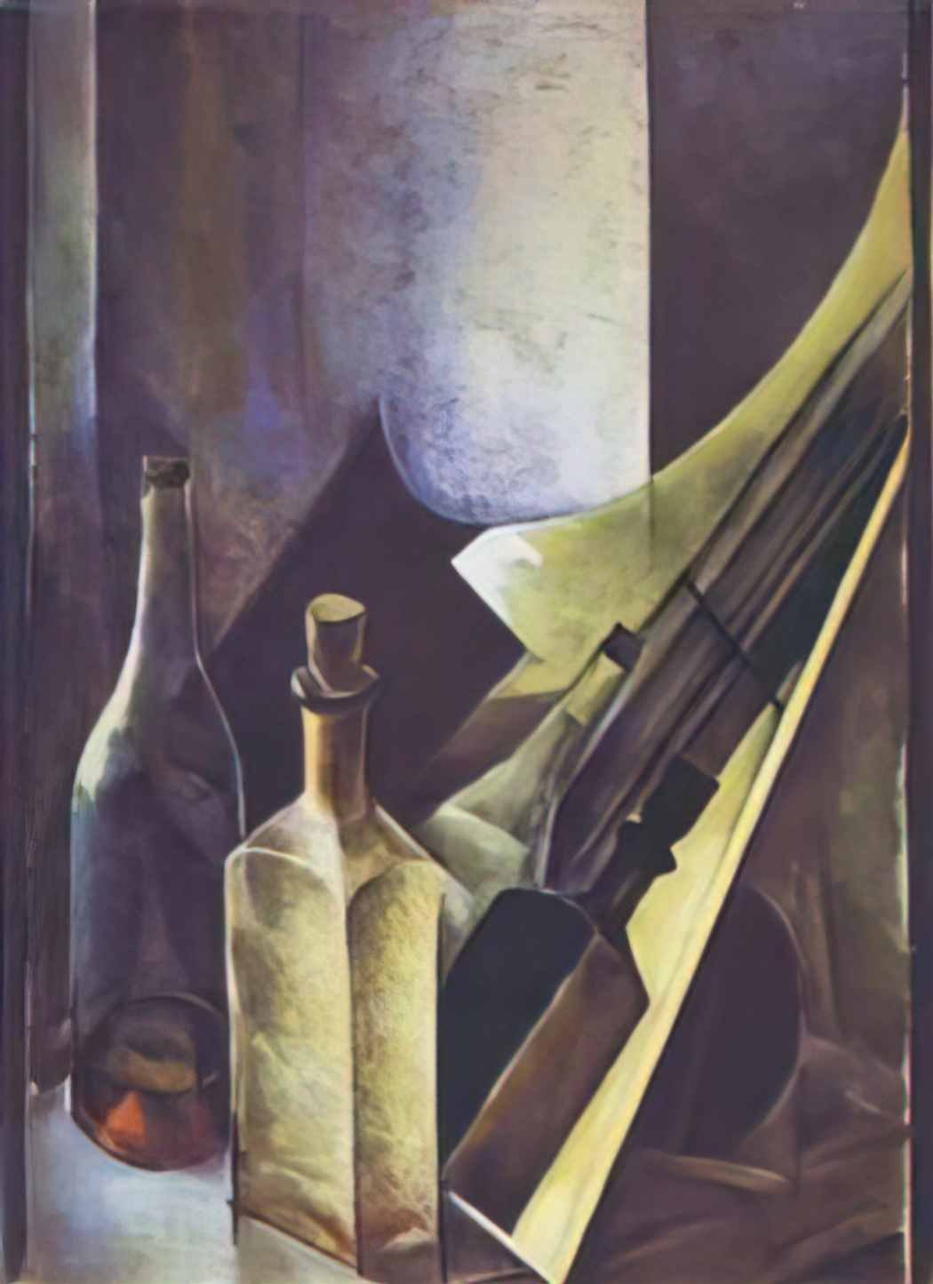 Nathan Altman a still life coloured bottles and planes 1918 Art A4 Photo Print