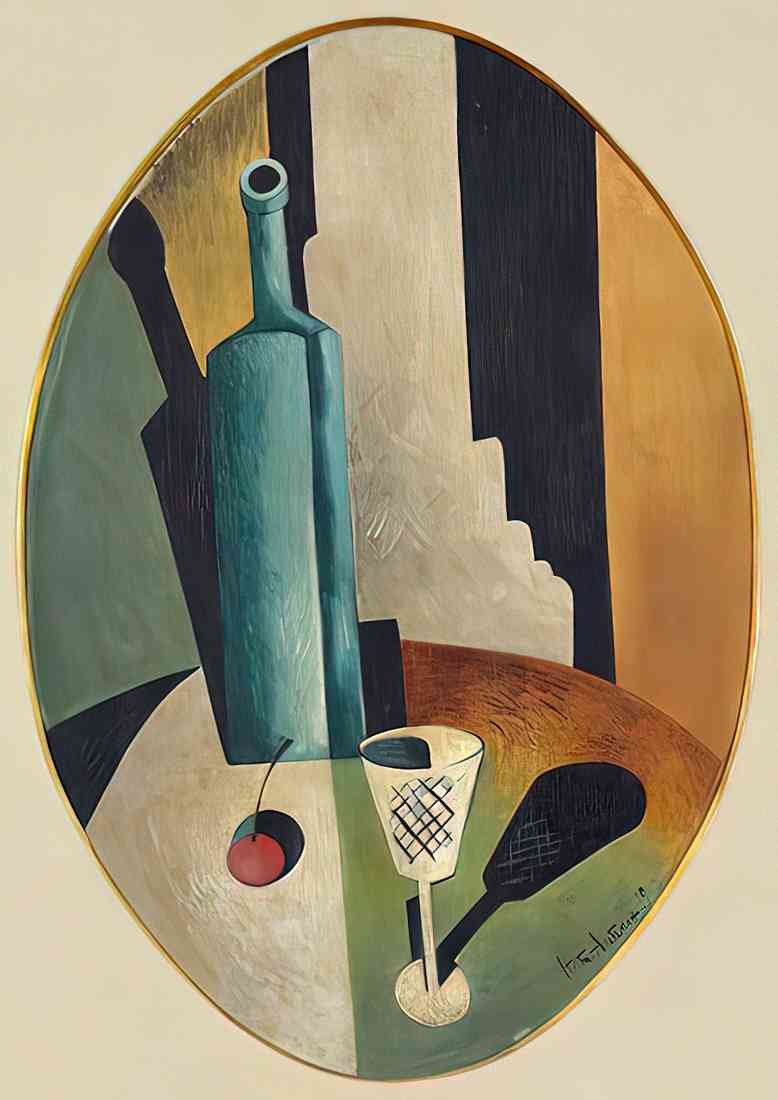 Nathan Altman a still life coloured bottles and planes 2 A4 Photo Print