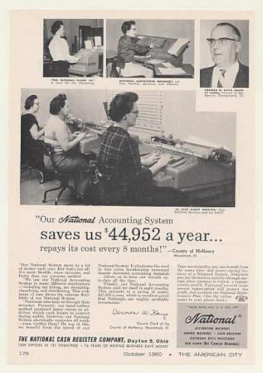 National Accounting System Vintage Retro Advert Ads A4 Photo Print