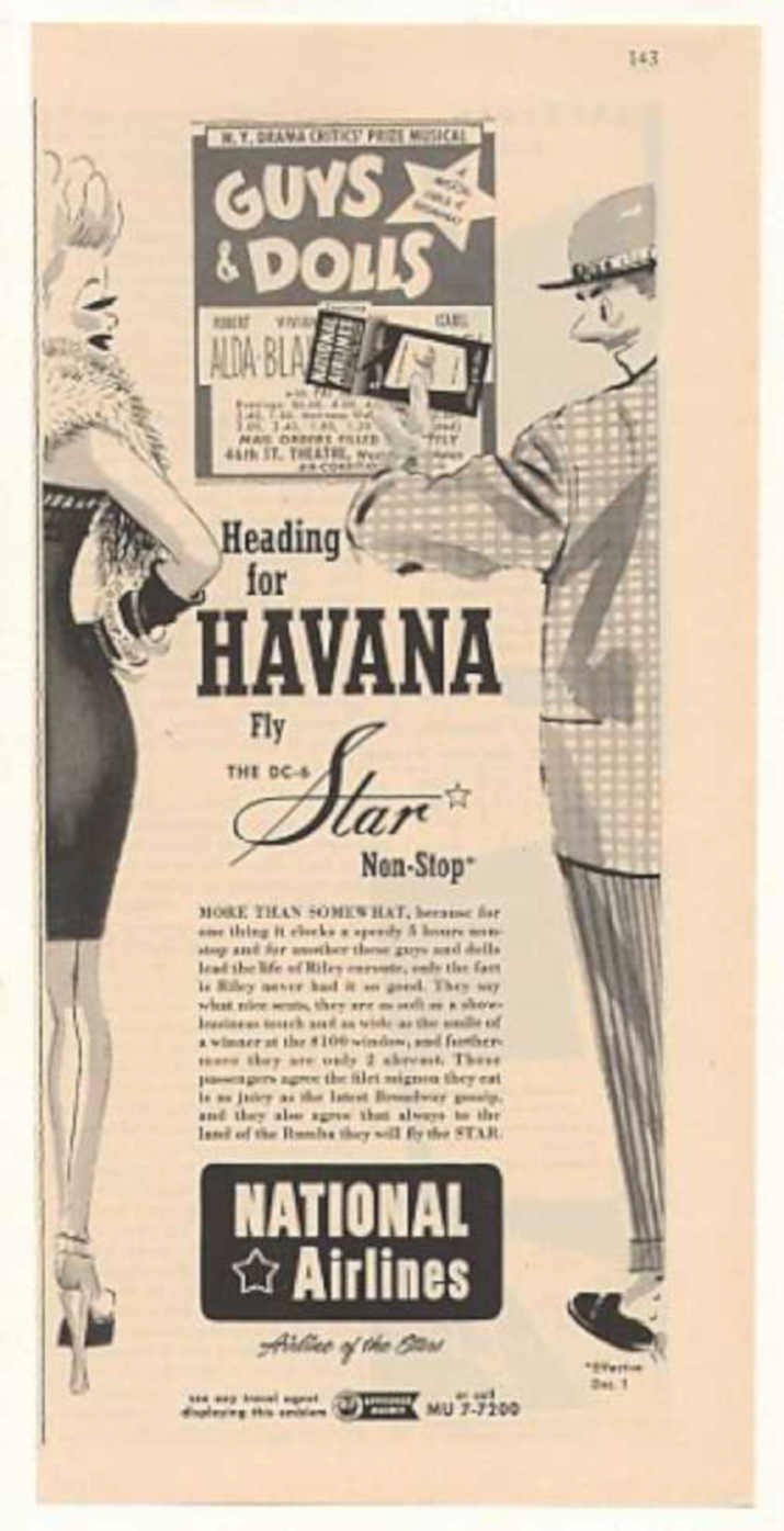 National Airlines Havana Vintage Retro Advert Ads A4 Photo Print
