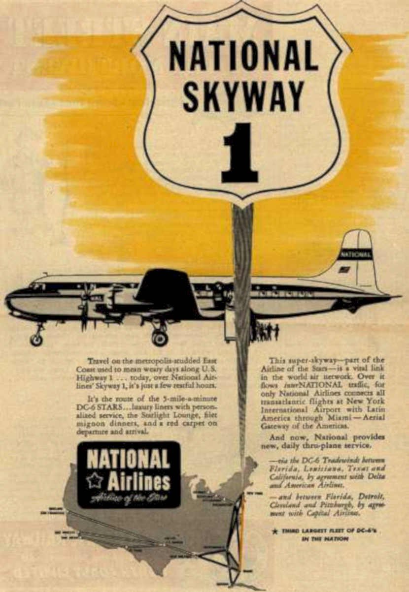 National Skyway Dc4 Vintage Retro Advert Ads A4 Photo Print