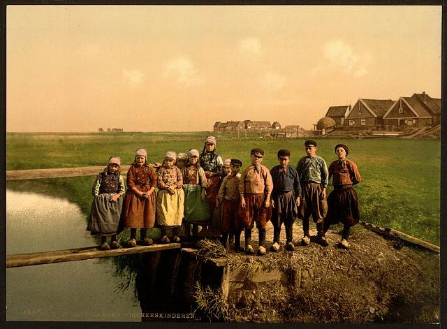 Native children Marken Island Vintage A4 Photo Print