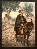 Native of Bethlehem on his donkey Vintage A4 Photo Print